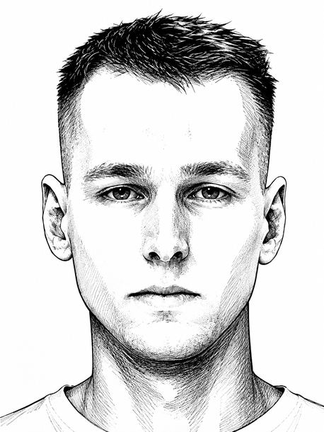 Ink portrait drawing of Tobias Krauss